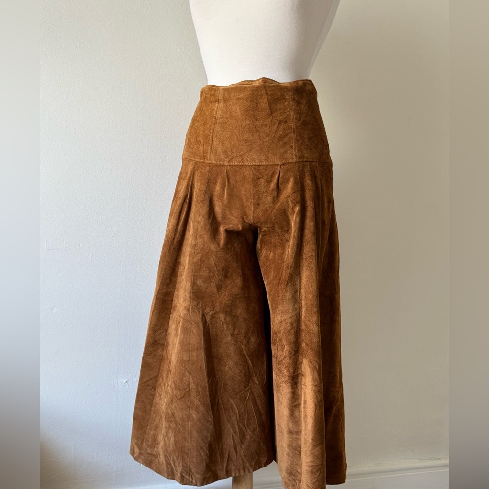 Vintage 70s Suede Pants | Made in Canada | Brown Boho Western High-Waist Trouser